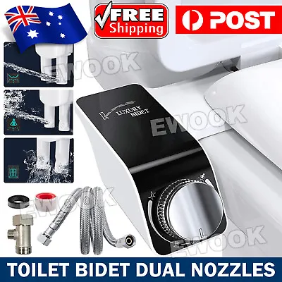 Hygiene Toilet Bidet Water Wash Clean Unisex Seat Attachment Sprayer Dual Nozzle • $30.95