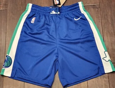 Nike Men's 22-23 City Edition Dallas Mavericks Blue Swingman Shorts DO9654-495 • $53