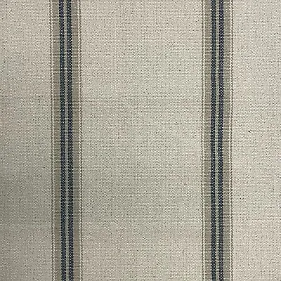 Donan Double Stripe 100% Cotton Fabric Grey Grain Sack Style Curtain Upholstery • £1.99