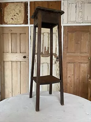 Vintage Antique Arts & Crafts Oak Torchere Jardiniere Plant Stand  • £50