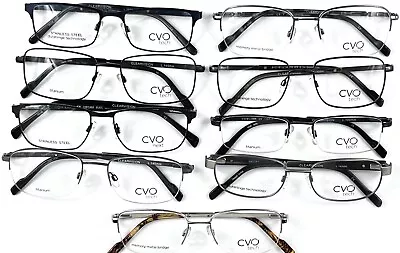 Lot Of 9 Clear Vision CVO Men's Metal & Semi Rimless 51-56 Eyeglass Frames #84 • $159.96