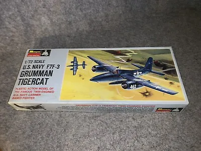 Vintage Monogram U.S. Navy F7F-3 Grumman Tigercat 1/72 Model Kit PA163-100 • $19.99