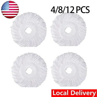 For 360° Rotating Head Easy Magic Floor Mop Head Microfiber Spinning New 4-12 Pk • $15.63