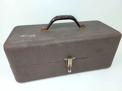 Vintage Kennedy Kits Metal Tackle Box Brown With 2 Trays #BC-155 USA • $29.99