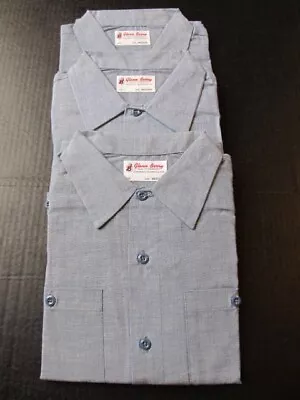 3 Vintage 60s Chambray Shirts Size Med Deadstock Prison Sailor Workwear • $60