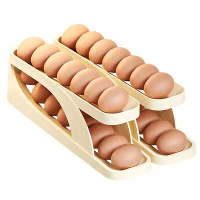 Egg Dispenser Removable Egg Storage Box Egg Holder Automatic Scrolling Egg Rack • £6.99