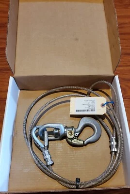 $360 • Buy CROSBY Swivel Hook 1.7 Ton W/ Bullard Safety PIN-LOK  Single Leg Wire Rope - NEW