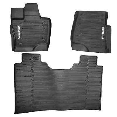 NEW OEM 15-24 Ford F150 CREW CAB All Weather Vinyl Catch All Floor Mats W/ Logo • $189.25