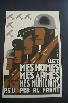 £160 • Buy Spanish Civil War  Poster-type Propaganda Postcard   Rare Superb Original