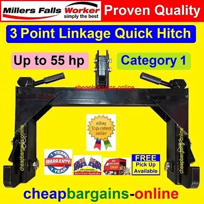 $211.99 • Buy Tractor 3 Point Linkage Quick Hitch Attachment Cat 1 Farm Implement Quick Hitch