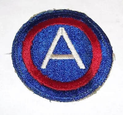 ORIGINAL WW2 3rd ARMY DOUBLE-SIZED BLUE BORDER WHITEBACK PATCH OFF UNIFORM • £2.83