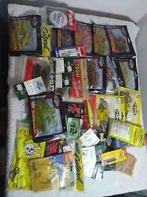 Fishing Tackle Lot Large Assortment Hooks Rigs Lures Rubber Line Accessories ++ • $42.89