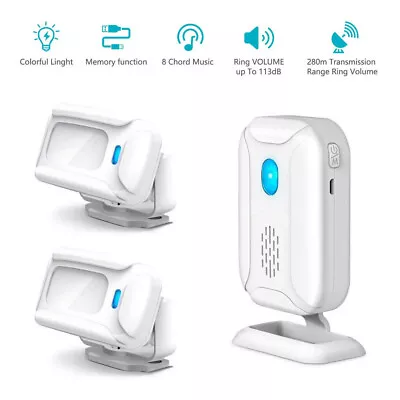 Wireless Welcome Chime Wireless Infrared IR Motion  Alarm+ 2 Sensors Doorbells • $27.54