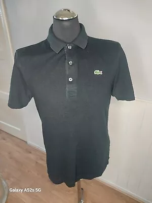 Lacoste Sport Short Sleeve Black Polo Shirt Mens Size 4 • £25