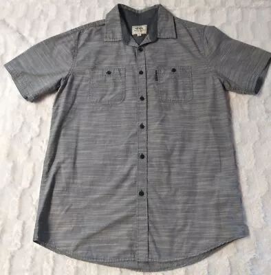 Marc Ecko Button Down Shirt Adult M Gray Casual Dress Pocket Short Sleeve Men • $12.59