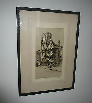 ANTIQUE C1900s ETCHING YE OLD SHAKESPEARE INN BRISTOL SIGNED EDGAR JAMES MAYBERY • $100