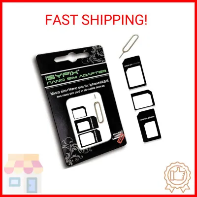 ISYFIX Sim Card Adapter Nano Micro - Standard 4 In 1 Converter Kit With Steel Tr • $8.28