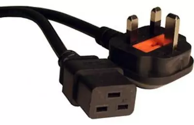 Power Cable UK Mains Fused Plug To IEC C19 Female Socket 2.5m  2.5 Metres • £10.33