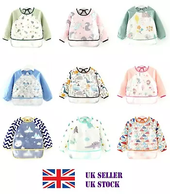 Waterproof Feeding Bib Apron Baby Toddler Weaning Long Sleeve Eat Paint 1-3 Year • £4.75