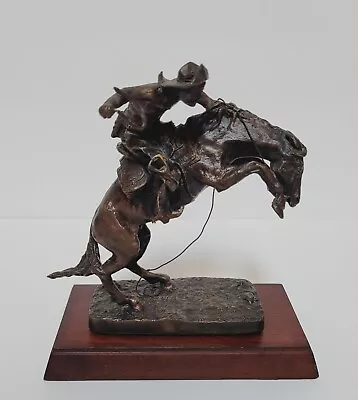 Vtg Frederic Remington The Broncho Buster Bronze Sculpture 7  Franklin Mint Coa • $49.95