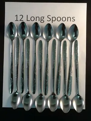 12 Iced Tea Spoons Stainless Steel Long Handle Ice Tea Coffee 7.5    • $9.99