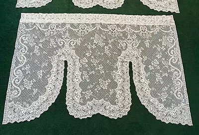 Lace Curtain Panels Grapevine Victorian Pattern 61 X42  VINTAGE USA RN86037 • $20.75