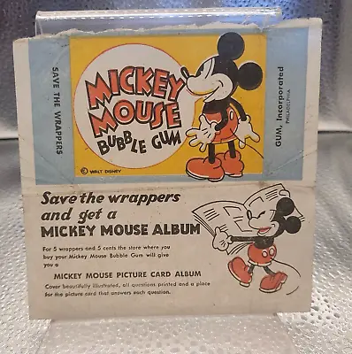 Walt Disney - Mickey Mouse Bubble Gum Wrapper – 1935 • $39.99