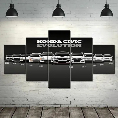 Honda Civic Evolution Car 5 Piece Canvas Print Picture HOME DECOR Wall Art • $175.77