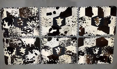  Set Of 6 Cowhide Table Placemats Dining Table Place Mats Hair On  Set-4 • $99.99