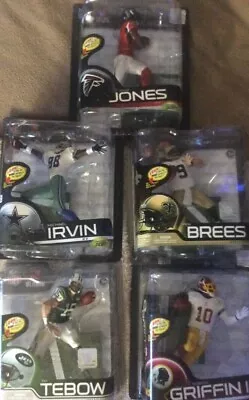 NFL McFarland Toys Figures Lot Of 6 BreesJonesTebow IrvinGriffin Urlacher  • $99