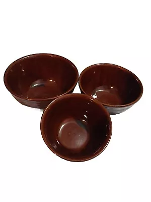 Vintage Set Of 3 Marcrest Daisy Dot Ovenproof Stoneware Mixing Bowls  7  8  9  • $28