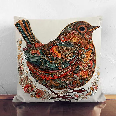 Plump Cushion Robin Paisley Art No.1 Soft Scatter Throw Pillow Case Cover Filled • £26.95