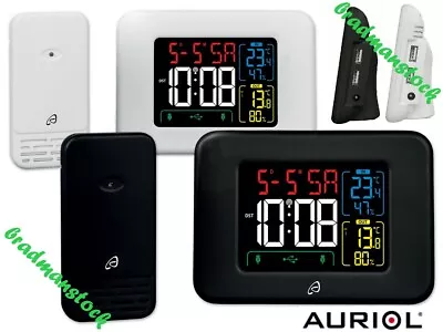 £24.99 • Buy Weather Station Colour Display Outdoor Thermometer Barometer Alarm Clock 2 USB 
