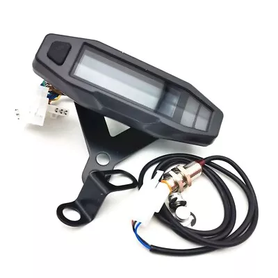 Motorcycle Gauge Odometer Speedometer LCD Digital Gauge Tachometer With Bracket • $42.20