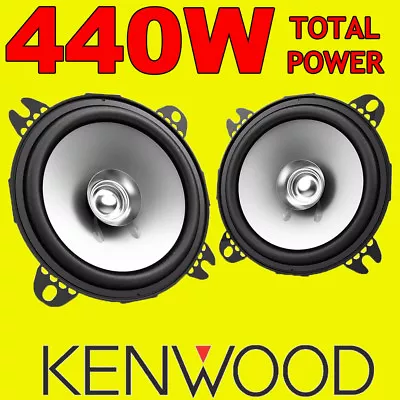 KENWOOD 440W TOTAL 4 INCH 10cm DUALCONE CAR DOOR/SHELF COAXIAL SPEAKERS NEW PAIR • £19.99