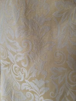 Dunelm Quality Jacquard Gold Cream Lined Heavy Curtains W64 X L71 INCHES  • £22