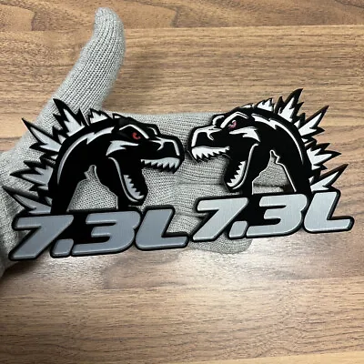 Godzilla Badges Emblem RAGING BRUSHED SILVER  7.3 Red Eye (2) BADGES Fender • $69.99