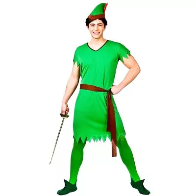 £12.95 • Buy Adult Lost Boy ROBIN HOOD Fancy Dress Costume Peter Pan Book Week Mens Storybook