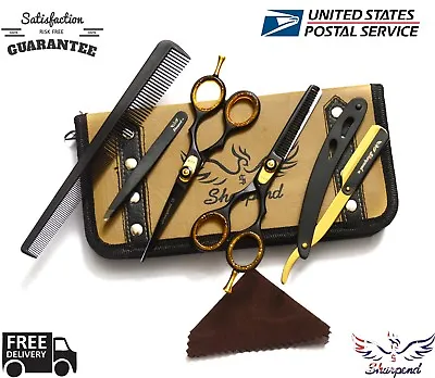 5.5  Professional Salon Hairdressing Hair Cutting Thinning Barber Scissors Set • $27.71