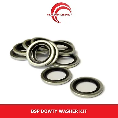 BSP Dowty Washer Kit - 1/8  - 1  Assortment - Self Centralising - 50pcs • £15.99