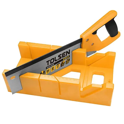 £10.95 • Buy Tolsen Mitre Block & Saw - Angle Cutting Box Sawing Guide Tool With 12  Hand Saw