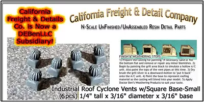 Industrial Roof Cyclone Vents W/Square Base-N/1;160 CAL Freight & Details *NEW* • $5.83