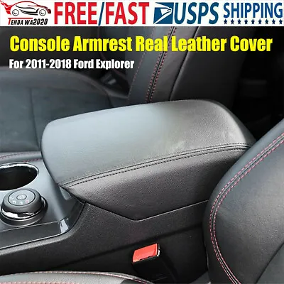 $8.89 • Buy For 2011-2018 Ford Explorer Console Armrest Real Leather Center Cover Black