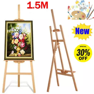 Cheap 1500mm Wooden Tripod Studio Canvas Easel Art Stand For Wedding Painting • £11.10