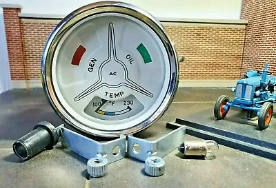 Fordson Power Super Major Tractor Combined Oil Temp Gauge  AC  Repro White Face • £68.20