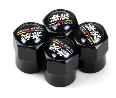 4x Mugen Car Tire Valve Caps Stem Caps Air Valve Dust Covers Black For Honda • $28.99