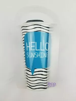 ECO ONE Ceramic Double Wall Insulated Travel Coffee Mug Hello Sunshine 10 Oz . • $20