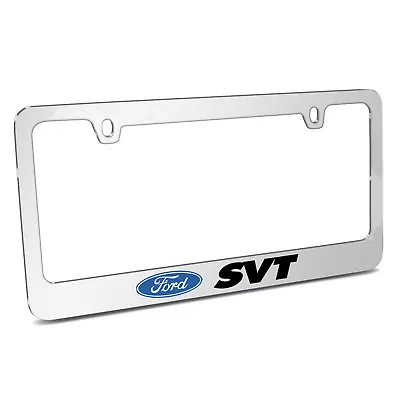 $38.99 • Buy Ford SVT Mirror Chrome Metal License Plate Frame, Made In USA