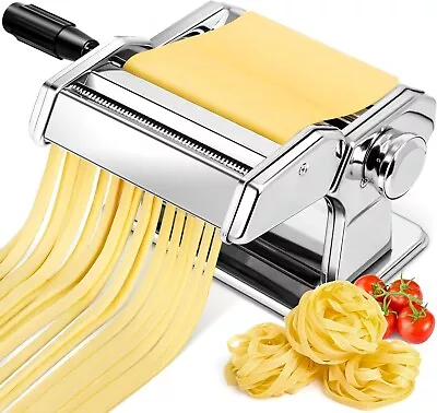 Manual Pasta Maker Machine Stainless Steel Pasta Roller And Cutter • $25