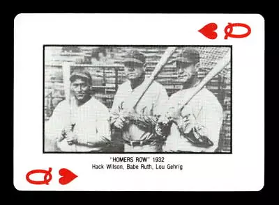 1984 Cubs Brickhouse Playing Card #12H Hack Wilson/Babe Ruth/Lou Gehrig - NM-MT • $4